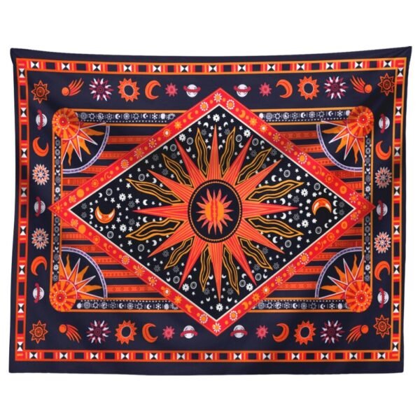 Hippie Mandala Sun and Moon Maditation Tapestry Wall Hanging Indian Golden Burning Sun Stars Psychedelic Popular tapestries