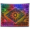 Hippie Mandala Sun and Moon Maditation Tapestry Wall Hanging Indian Golden Burning Sun Stars Psychedelic Popular tapestries