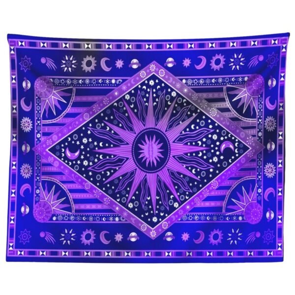 Hippie Mandala Sun and Moon Maditation Tapestry Wall Hanging Indian Golden Burning Sun Stars Psychedelic Popular tapestries