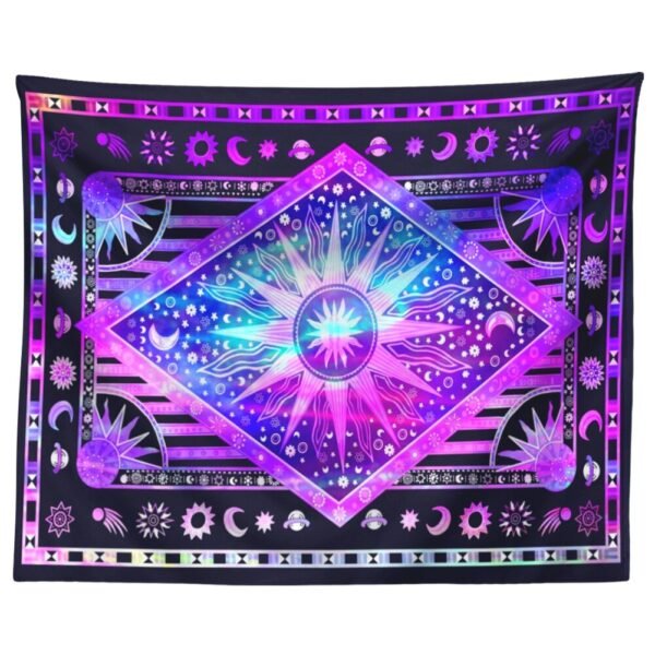 Hippie Mandala Sun and Moon Maditation Tapestry Wall Hanging Indian Golden Burning Sun Stars Psychedelic Popular tapestries