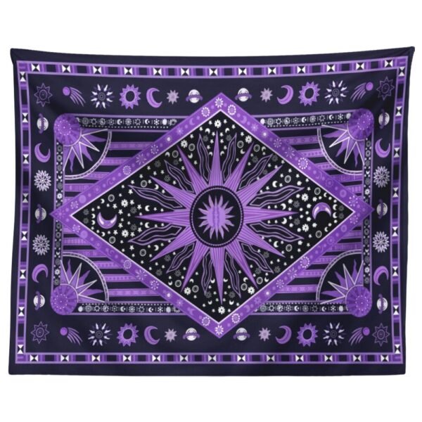 Hippie Mandala Sun and Moon Maditation Tapestry Wall Hanging Indian Golden Burning Sun Stars Psychedelic Popular tapestries