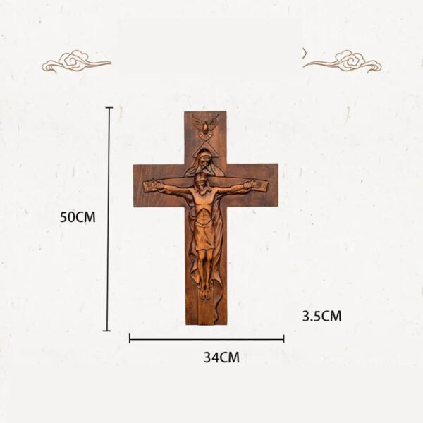 Holy Bible Trinity Cross Beech Christ Carving Wood Church Fater And Son Statue Wall Decor Christmas Figures
