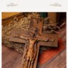 Holy Bible Trinity Cross Beech Christ Carving Wood Church Fater And Son Statue Wall Decor Christmas Figures