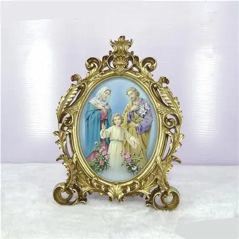 Holy Faimly Home Decoration Religious Virgin Mary Icon Resin Catholic Church Relic Crafts Christ Orthodox Decor