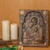 Holy Family Catholic Religious Wood Carving, Byzantine Icon, Jesus Home Decor Hanging Plaque, Christian Christmas Decoration
