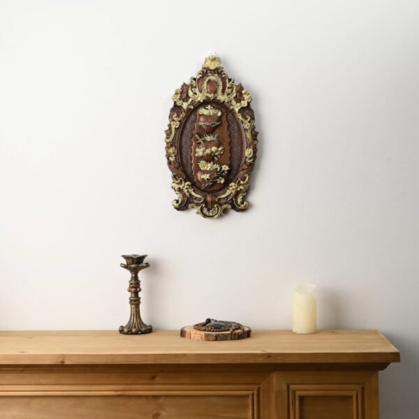 Holy Family Three Sacred Hearts Christian wall art, Catholic statue ornament, wooden Christmas decoration gift