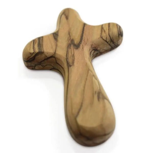 Holy Land Olive Wood Caring Cross Holding Church Utensils Souvenirs Religious Pocket Jesus Christ