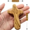 Holy Land Olive Wood Caring Cross Holding Church Utensils Souvenirs Religious Pocket Jesus Christ
