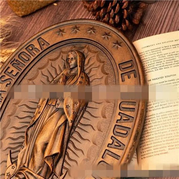 Holy Relic Guadalupe Beech Wood Home Decoration Chrismtas Figures Religious Reliefs Church Souvenirs Catholic Gift