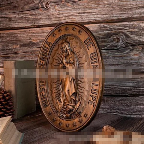 Holy Relic Guadalupe Beech Wood Home Decoration Chrismtas Figures Religious Reliefs Church Souvenirs Catholic Gift