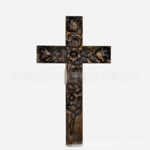 Holy Relic Rose Cross Wall Virgn Beech Wood Christ CarvingRelief Home Decoration Church Souvenirs