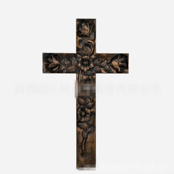 Holy Relic Rose Cross Wall Virgn Beech Wood Christ CarvingRelief Home Decoration Church Souvenirs