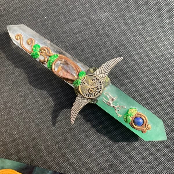 Home Decoraton Natural Citrine Quartz Rose Fluorite Crystal Chakra Wand Crystal Gemstone Reiki Healing Magic Wand