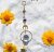 Home decoration pendant golden Sunlight Catcher K9 crystal ball moon wind chime raw amethyst doors and windows car pendant gift