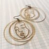 Hoop Face Earrings Brass Hoops Mobile Head Profile Hair Halo Simple Everyday Jewelry Fashion Bohemian Women Gift 2020 New