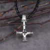 Hot New Style Viking Jewelry Wolf cross Necklaces &Pendants Antique Color Metal Chain Gift For Women And Men