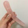 Hot sale 100% natural pink rose quartz crystal wand healing crystal gemstone yoni massage stick as gift for women