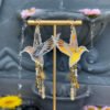 Humming Bird and Rainbow Crystals Earrings