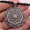 vIndian Mythology Ancient Indian Mandala Flower Necklace Mandala Pendant Zen Yoga OM Pendant