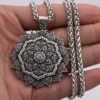 vIndian Mythology Ancient Indian Mandala Flower Necklace Mandala Pendant Zen Yoga OM Pendant