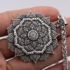 vIndian Mythology Ancient Indian Mandala Flower Necklace Mandala Pendant Zen Yoga OM Pendant