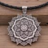 vIndian Mythology Ancient Indian Mandala Flower Necklace Mandala Pendant Zen Yoga OM Pendant
