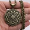 vIndian Mythology Ancient Indian Mandala Flower Necklace Mandala Pendant Zen Yoga OM Pendant