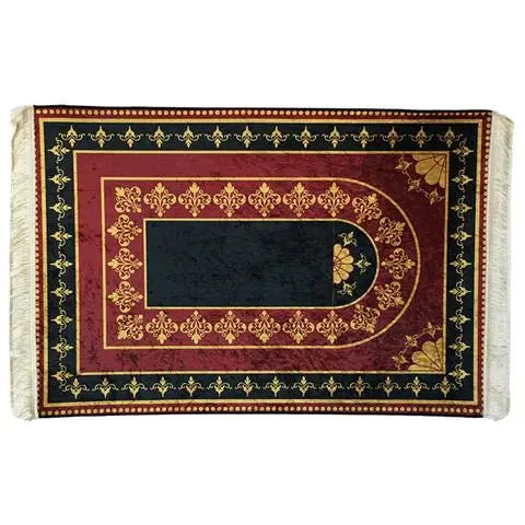Islamic Prayer Mat Velvet Muslim Rug Worship Blanket Flool Carpet Washable Home Decor Church Utensils