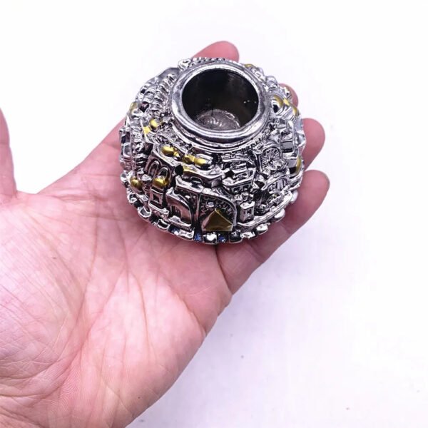 Jerusalem Candlestick Home Decoration Chanukah Decor Candle Holder Menorah Resin  Gift