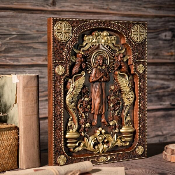 Jesus Christ Icon Ascension Wooden Jesus and Lion Christian Statue Best Gift for Disciples