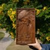 Jesus Christ Wood Carved Plaque Catholic Religious Figure Crucifix Christian Home Wall Decor Art Jesus Cross Wall