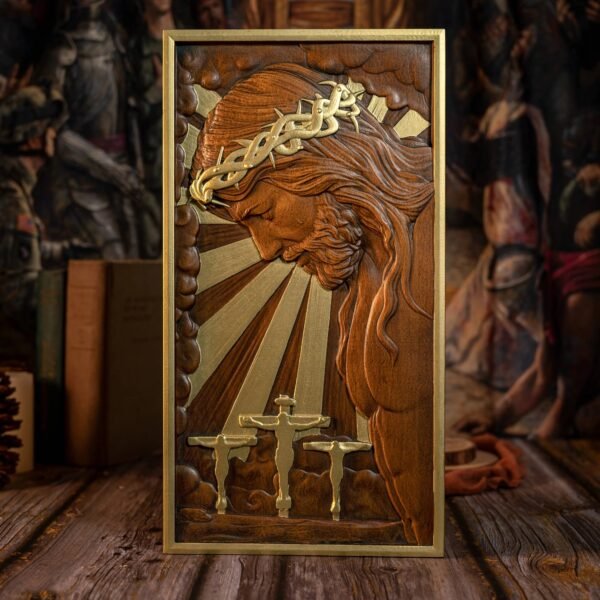 Jesus Christ Wood Carved Plaque Catholic Religious Figure Crucifix Christian Home Wall Decor Art Jesus Cross Wall