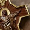 Jesus Christ Wooden Cross, Jesus Statue, Wall Decor, Catholic Cross, Solid Wood Carving, Catholic Religious Figure, Easter Gift