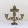 Jesus Cross Candle Holder Retro Religious Christ Metal Candlestick Ornament Home Decor Church Utensils