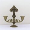 Jesus Cross Candle Holder Retro Religious Christ Metal Candlestick Ornament Home Decor Church Utensils