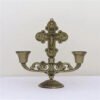 Jesus Cross Candle Holder Retro Religious Christ Metal Candlestick Ornament Home Decor Church Utensils
