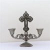 Jesus Cross Candle Holder Retro Religious Christ Metal Candlestick Ornament Home Decor Church Utensils