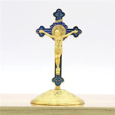Jesus Cross Home Decor Catholic Priest Car Christ Church Utensils Orthodox Icon Metal Christmas Crucifixo Religious Gift