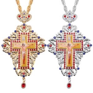 Jesus Cross Necklace Orthodox Priest Crystal Church Gift Virgin Mary Catholic Utensils Religious Prayer