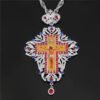 Jesus Cross Necklace Orthodox Priest Crystal Church Gift Virgin Mary Catholic Utensils Religious Prayer