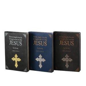 Jesus Cross Notebook Board Sticker Hardcover Catholic Gift Christian Religious Christmas Church Crucifix