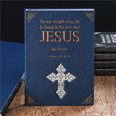 Jesus Cross Notebook Board Sticker Hardcover Catholic Gift Christian Religious Christmas Church Crucifix