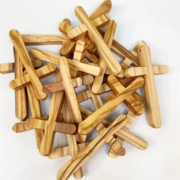 Jesus Cross Olive Wood Caring Holy Land Religious Pocket Christ Religious Gift