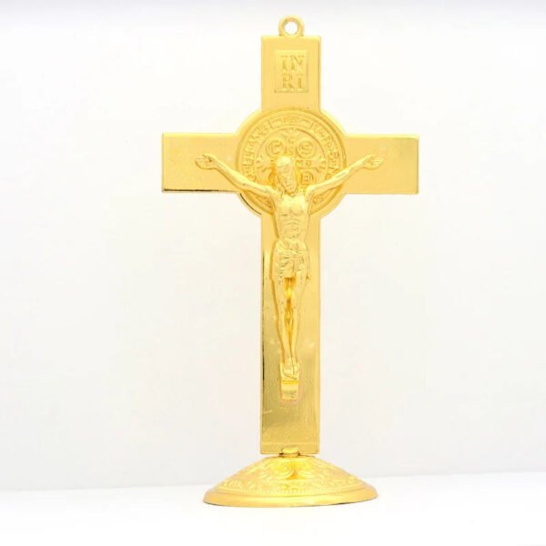 Jesus Cross Saint Benedict Golden Color Priest Catholic Church Utensils Christ Car Home Decor Religious Orthodox Decoration