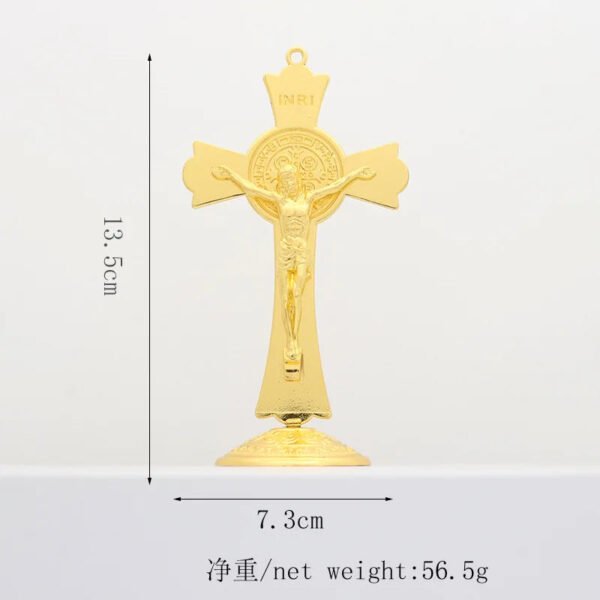 Jesus Cross Saint Benedict Golden Color Priest Catholic Church Utensils Christ Car Home Decor Religious Orthodox Decoration