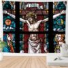 Jesus Cross Tapestry Wall Decor Church Photo Room Decoration Towel Blanket Tarpot Orthodox Utensils Priest Christmas Christ Gift