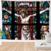 Jesus Cross Tapestry Wall Decor Church Photo Room Decoration Towel Blanket Tarpot Orthodox Utensils Priest Christmas Christ Gift