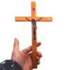 Jesus Cross Wall Decoration Orthodox Wooden Christ Zinc Catholic Church Utensils Religious Prayer 25cm