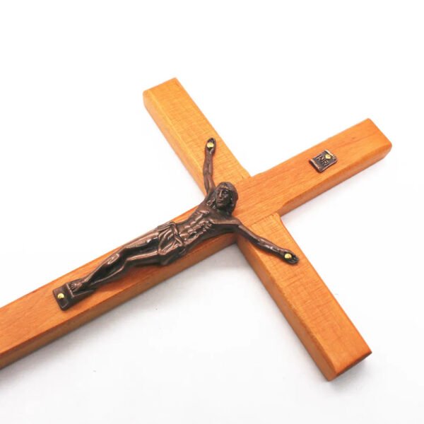 Jesus Cross Wall Decoration Orthodox Wooden Christ Zinc Catholic Church Utensils Religious Prayer 25cm