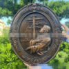 Jesus Cross Wood Carving Wall Decor Christ Figures Catholic Relic Church Decoration